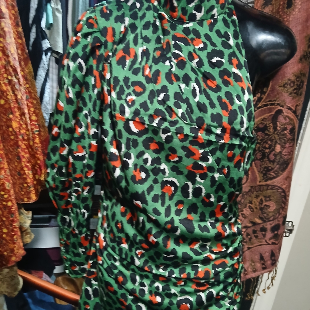 Elegant One Shoulder Leopard Print Dress